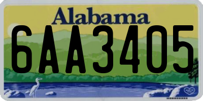 AL license plate 6AA3405