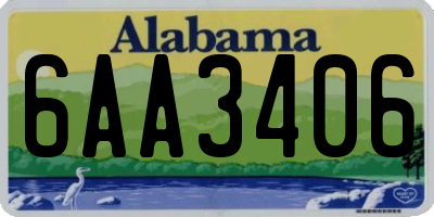 AL license plate 6AA3406