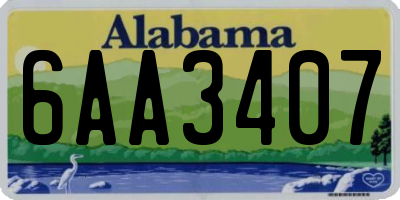 AL license plate 6AA3407