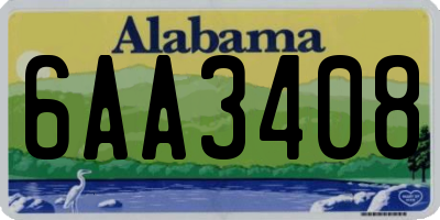 AL license plate 6AA3408