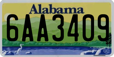 AL license plate 6AA3409
