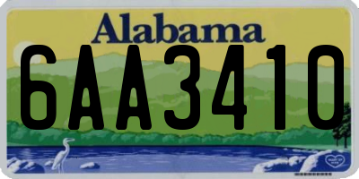 AL license plate 6AA3410