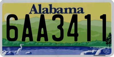 AL license plate 6AA3411