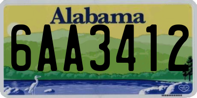 AL license plate 6AA3412