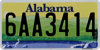 AL license plate 6AA3414