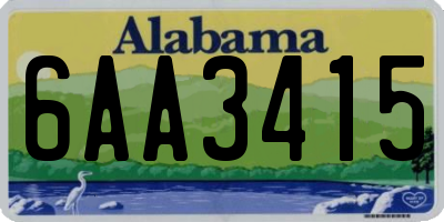 AL license plate 6AA3415