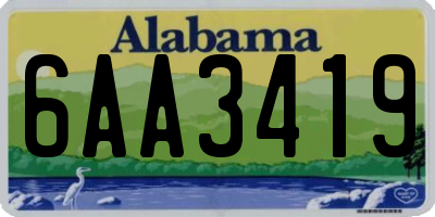 AL license plate 6AA3419