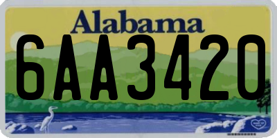 AL license plate 6AA3420