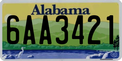 AL license plate 6AA3421