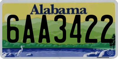 AL license plate 6AA3422