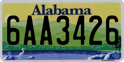 AL license plate 6AA3426