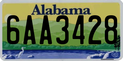 AL license plate 6AA3428