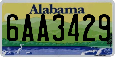 AL license plate 6AA3429