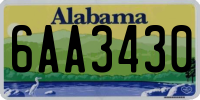 AL license plate 6AA3430