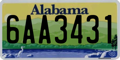 AL license plate 6AA3431