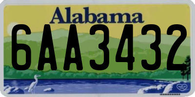 AL license plate 6AA3432