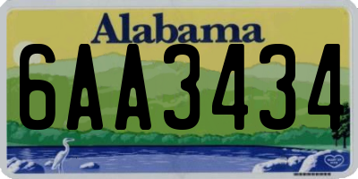 AL license plate 6AA3434