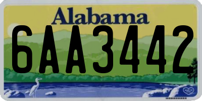 AL license plate 6AA3442