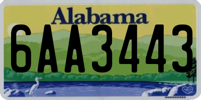 AL license plate 6AA3443