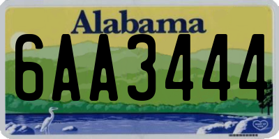 AL license plate 6AA3444