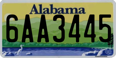 AL license plate 6AA3445