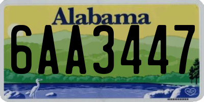 AL license plate 6AA3447