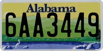 AL license plate 6AA3449