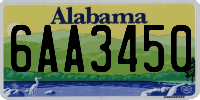 AL license plate 6AA3450