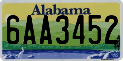 AL license plate 6AA3452