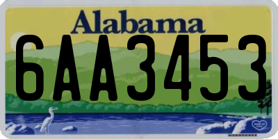 AL license plate 6AA3453