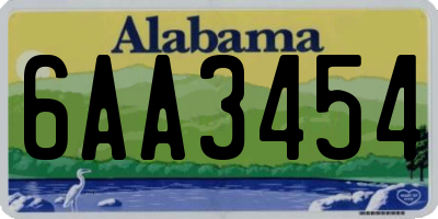 AL license plate 6AA3454