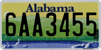 AL license plate 6AA3455