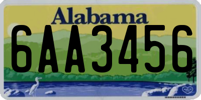 AL license plate 6AA3456