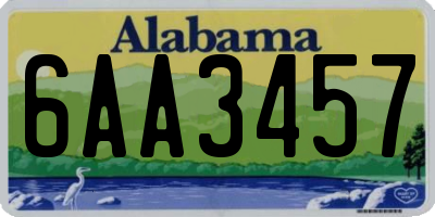 AL license plate 6AA3457