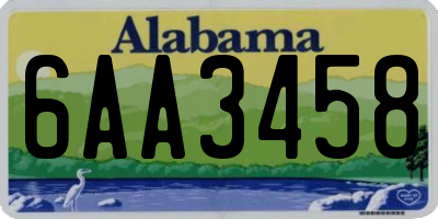 AL license plate 6AA3458