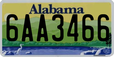 AL license plate 6AA3466