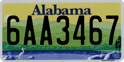 AL license plate 6AA3467