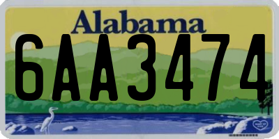 AL license plate 6AA3474