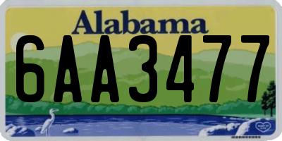 AL license plate 6AA3477