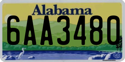 AL license plate 6AA3480