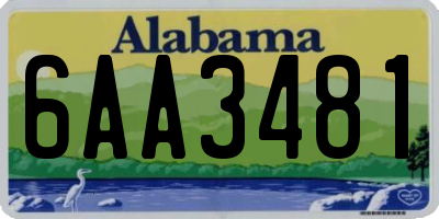 AL license plate 6AA3481