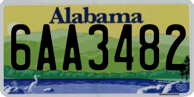 AL license plate 6AA3482