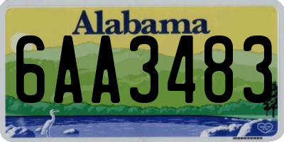 AL license plate 6AA3483