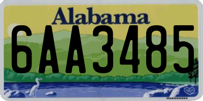 AL license plate 6AA3485
