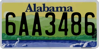 AL license plate 6AA3486