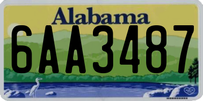 AL license plate 6AA3487