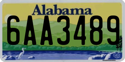 AL license plate 6AA3489