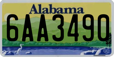 AL license plate 6AA3490