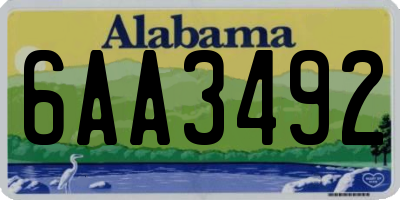 AL license plate 6AA3492