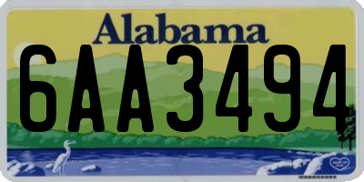 AL license plate 6AA3494